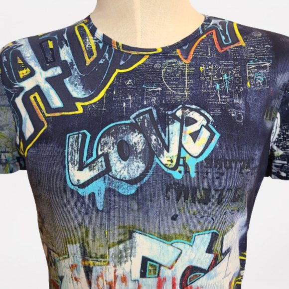 Robert Cavalli Paint Monogram-Print T-shirt - Picture 3 of 14